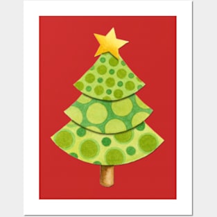 Polka Dot Christmas Tree Posters and Art